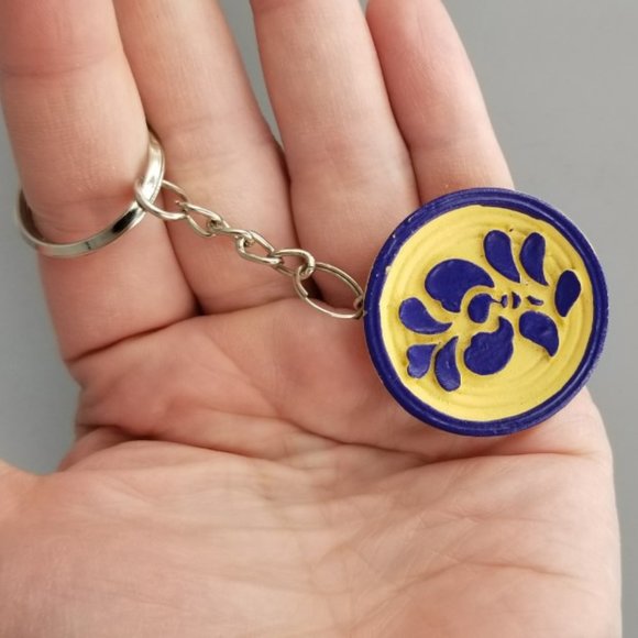 Blue Floral Keychain - Picture 2 of 3